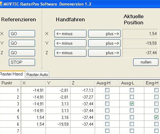 Raster-Positionierungssoftware